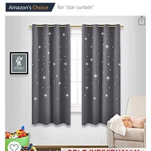 Blackout Naptime laser cut star curtains